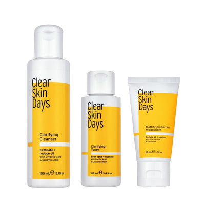 Clear Skin Days | Blemish Control Bundle For Clear, Healthy Skin | Cleanser, Toner and Moisturiser