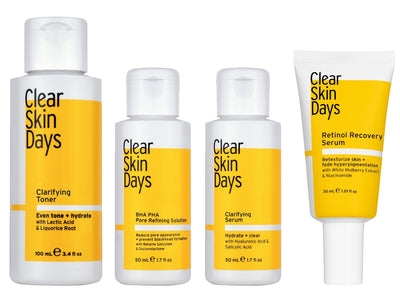 Clear Skin Days | Dull Skin Hyperpigmentation Bundle | Toner, Retinol, BHA and Salicylic Acid Serum